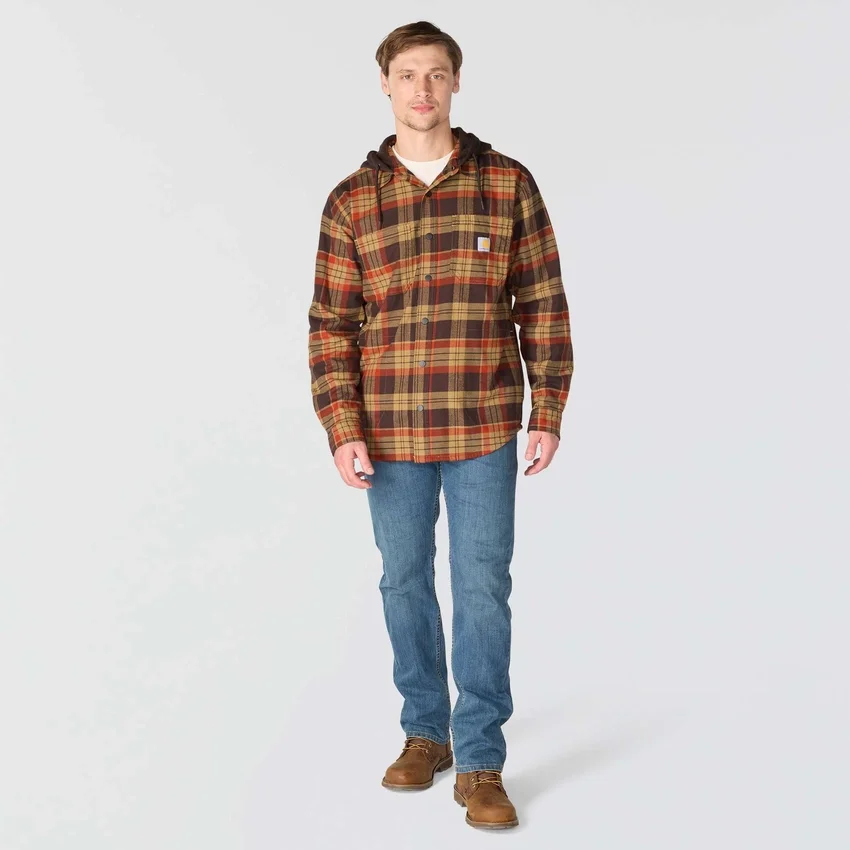 Chaqueta de camisa a cuadros con capucha Hamilton de corte holgado para hombre - Chaquetas de camisa para hombre