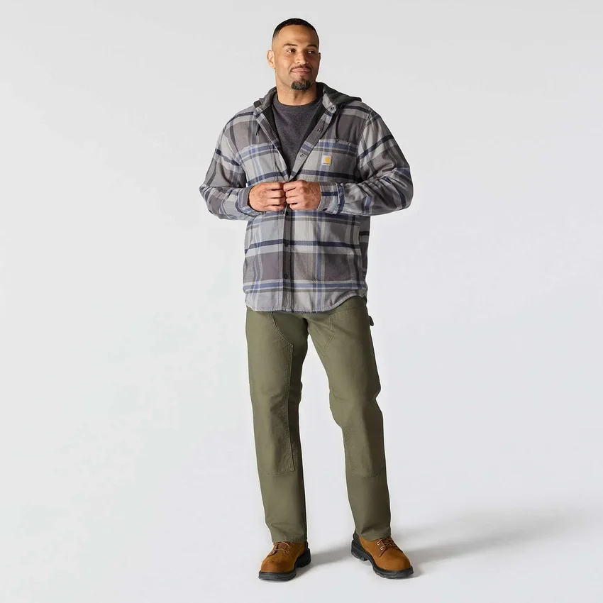 Chaqueta de camisa a cuadros con capucha Hamilton de corte holgado para hombre - Chaquetas de camisa para hombre