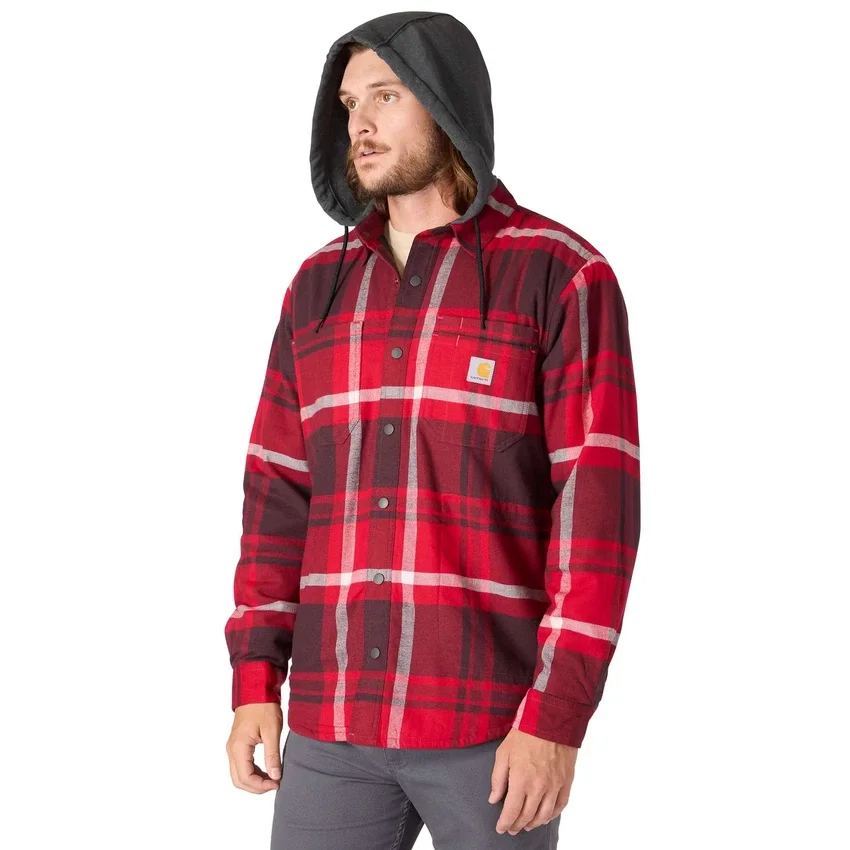 Chaqueta de camisa a cuadros con capucha Hamilton de corte holgado para hombre - Chaquetas de camisa para hombre