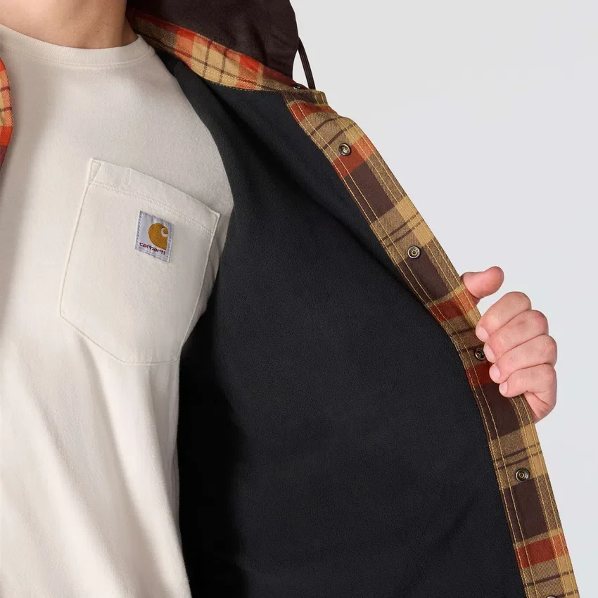Chaqueta de camisa a cuadros con capucha Hamilton de corte holgado para hombre - Chaquetas de camisa para hombre