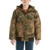 Chaqueta de camuflaje con capucha y aislamiento de lona para niño, con cremallera frontal (niños/jóvenes)