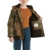Chaqueta de camuflaje con capucha y aislamiento de lona para niño, con cremallera frontal (niños/jóvenes)