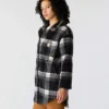 Chaqueta de forro polar a cuadros de corte holgado para mujer