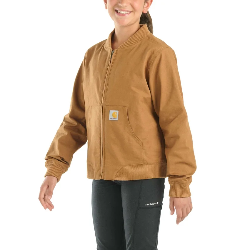 Chaqueta de lona Rugged Flex® de manguitos largos para niña (niños/jóvenes)