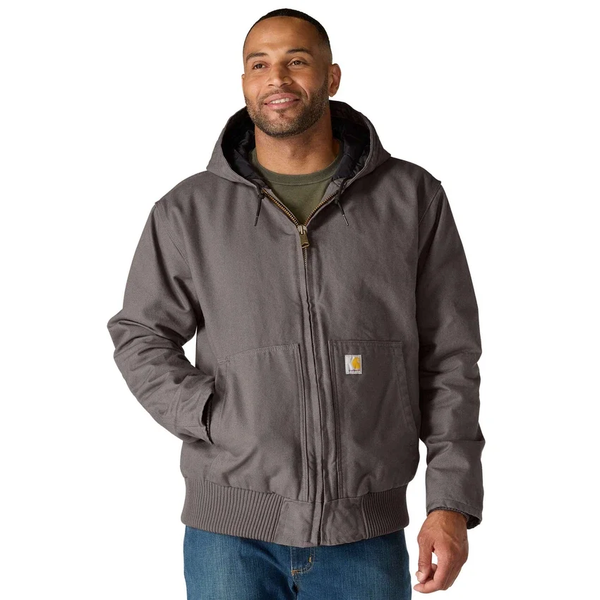 Chaqueta deportiva aislante de lona lavada para hombre