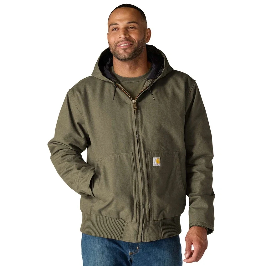 Chaqueta deportiva aislante de lona lavada para hombre