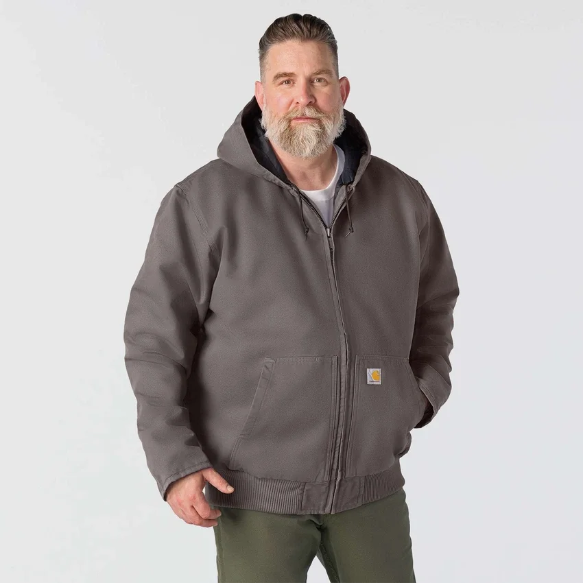 Chaqueta deportiva aislante de lona lavada para hombre