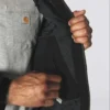 Chaqueta deportiva aislante de lona lavada para hombre