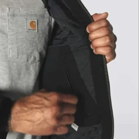 Chaqueta deportiva aislante de lona lavada para hombre