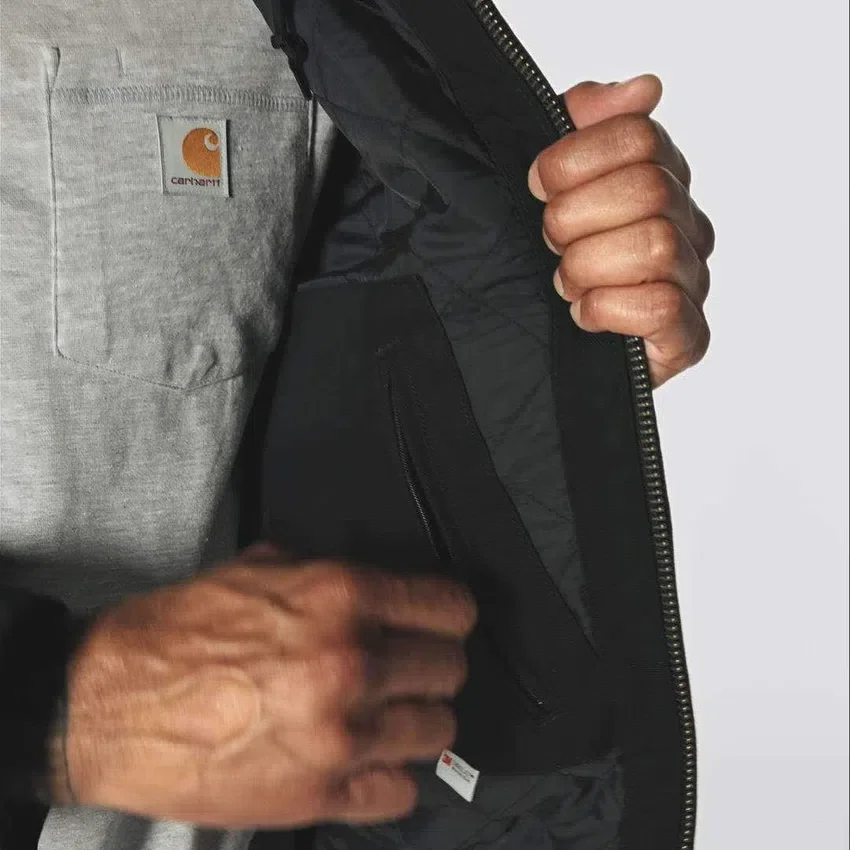 Chaqueta deportiva aislante de lona lavada para hombre
