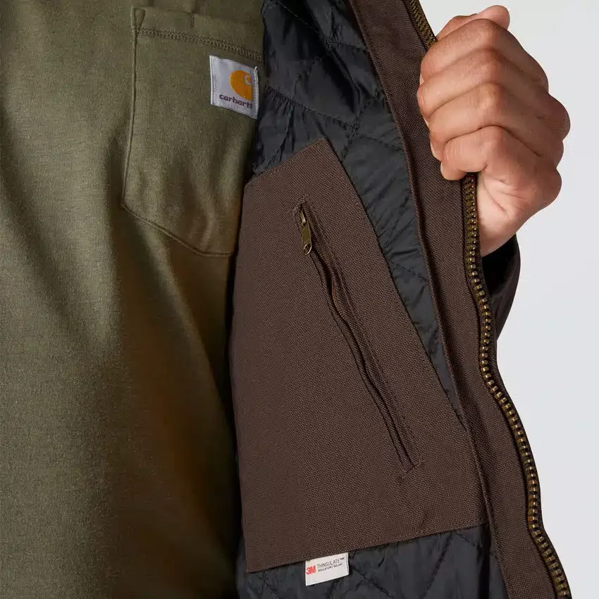 Chaqueta deportiva aislante de lona lavada para hombre