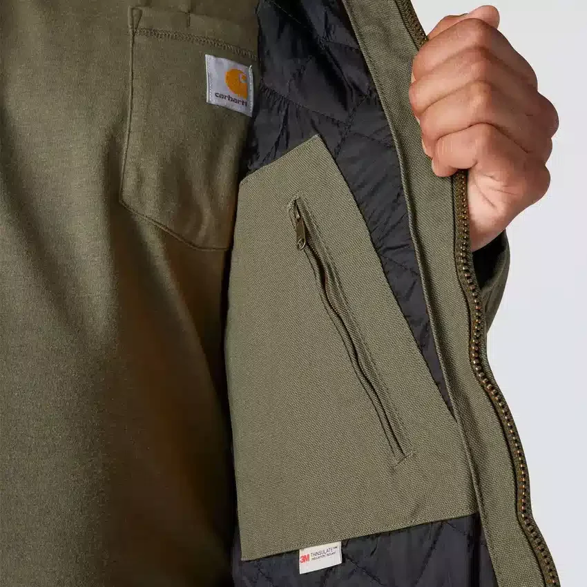 Chaqueta deportiva aislante de lona lavada para hombre