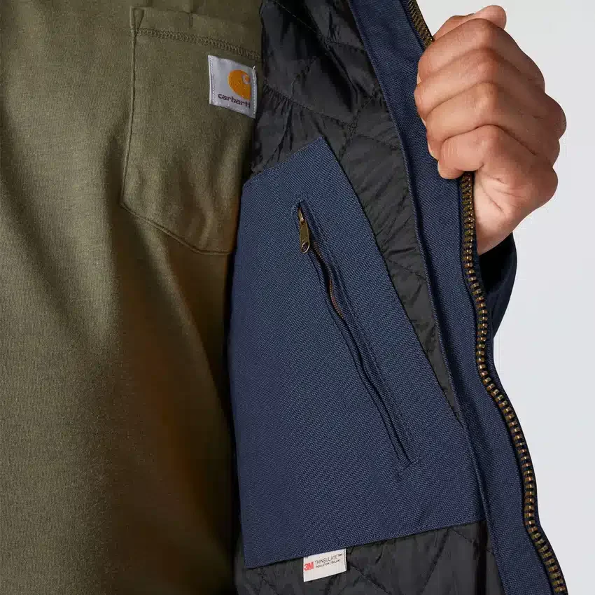Chaqueta deportiva aislante de lona lavada para hombre