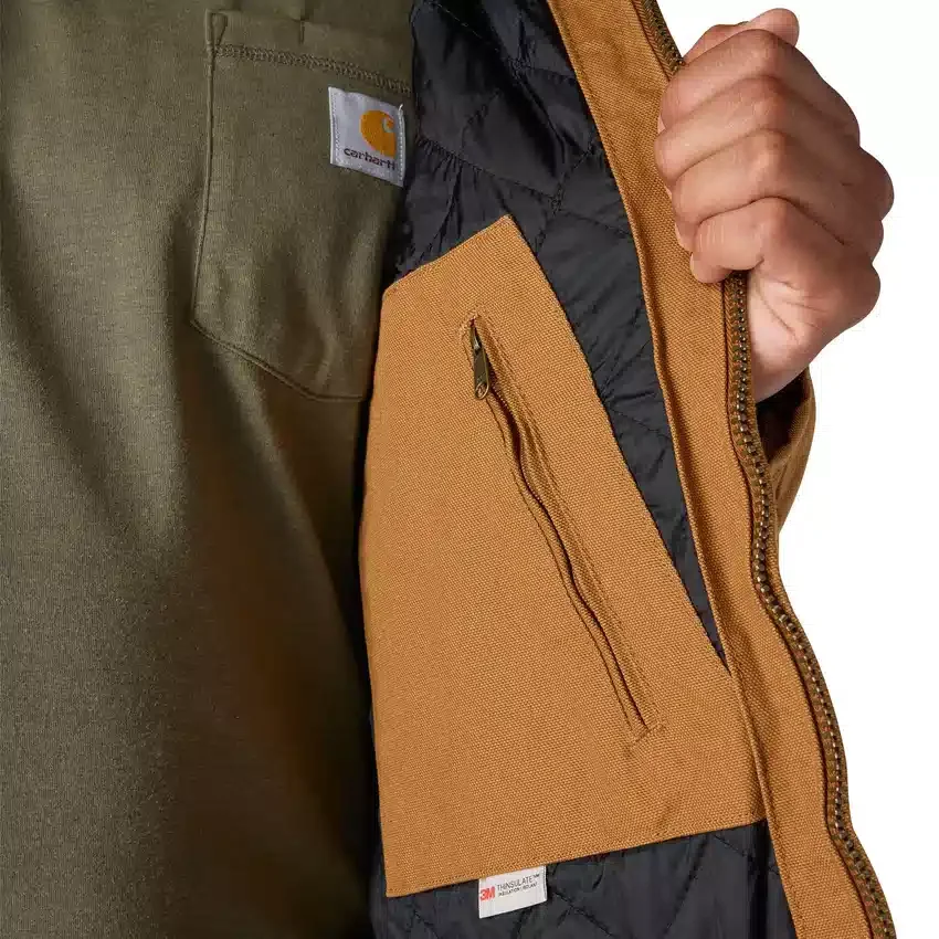 Chaqueta deportiva aislante de lona lavada para hombre