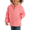 Chaqueta deportiva con capucha y aislamiento de lona con cremallera frontal para niñas (bebés/niños pequeños)
