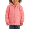 Chaqueta deportiva con capucha y aislamiento de lona con cremallera frontal para niñas (bebés/niños pequeños)