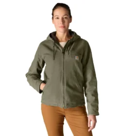 Chaqueta icónica Sierra para mujer, de lona lavada y forrada de sherpa