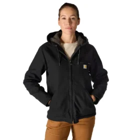 Chaqueta icónica Sierra para mujer, de lona lavada y forrada de sherpa