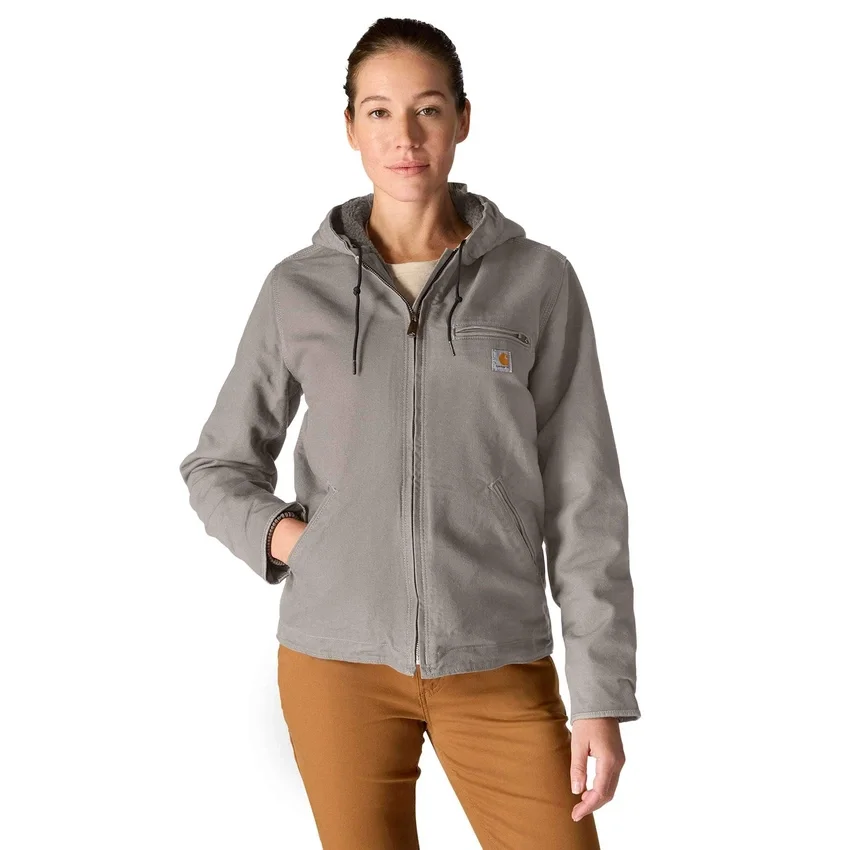 Chaqueta icónica Sierra para mujer, de lona lavada y forrada de sherpa