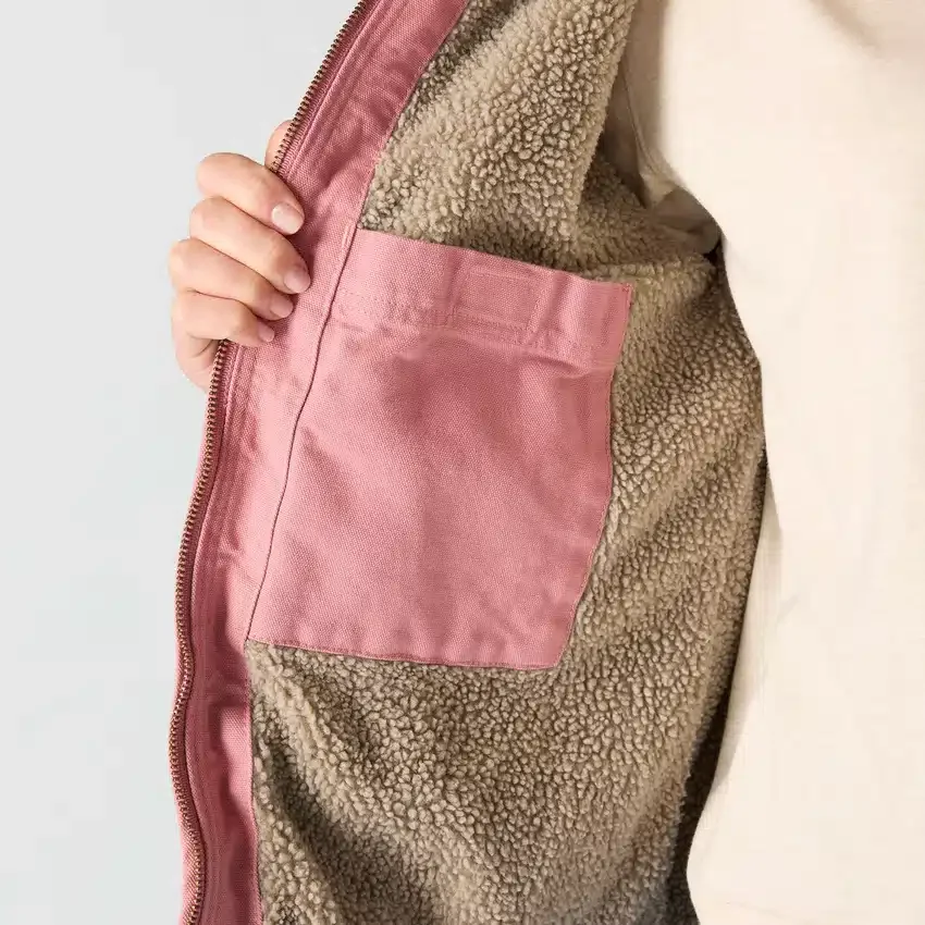 Chaqueta icónica Sierra para mujer, de lona lavada y forrada de sherpa