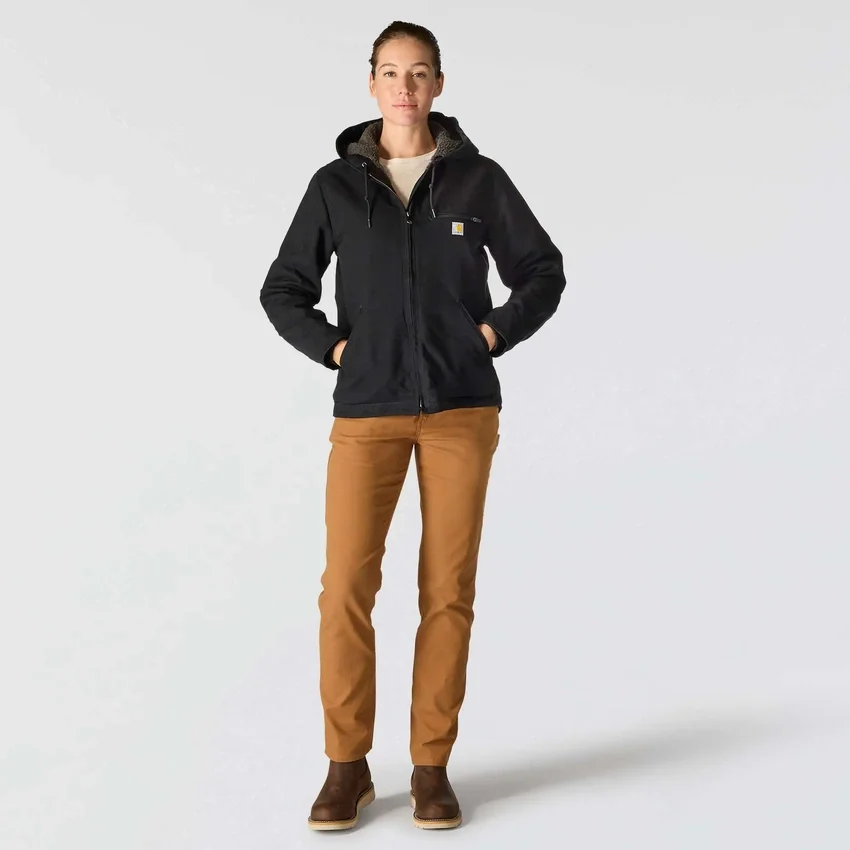 Chaqueta icónica Sierra para mujer, de lona lavada y forrada de sherpa