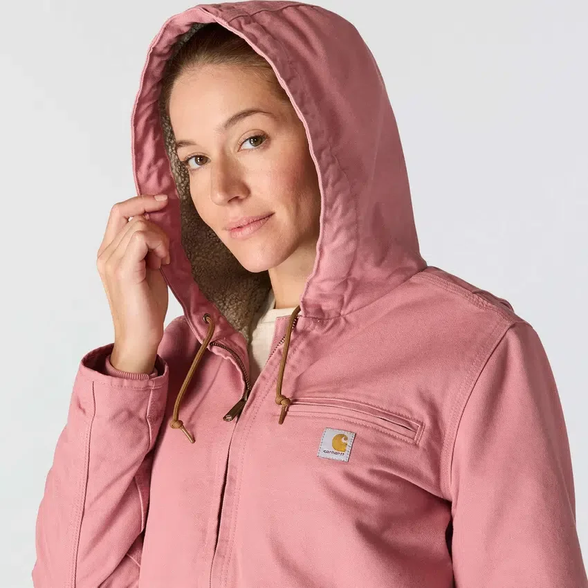 Chaqueta icónica Sierra para mujer, de lona lavada y forrada de sherpa