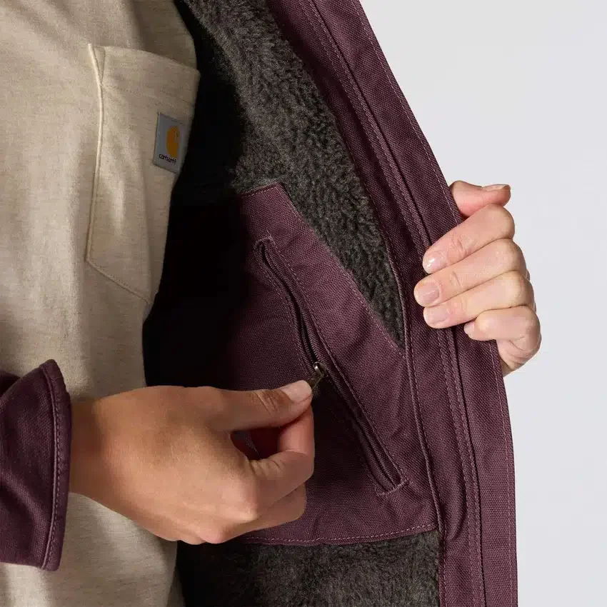 Chaqueta icónica Sierra para mujer, de lona lavada y forrada de sherpa