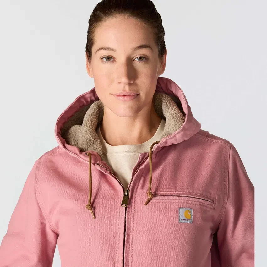 Chaqueta icónica Sierra para mujer, de lona lavada y forrada de sherpa