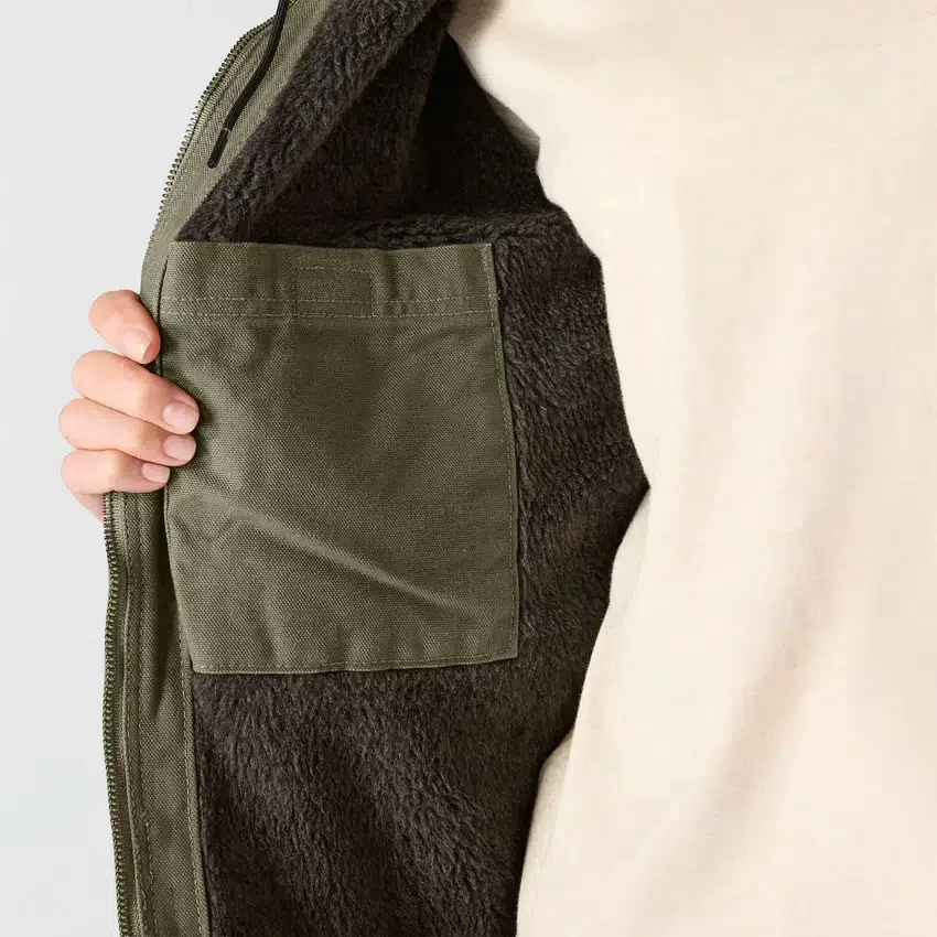 Chaqueta icónica Sierra para mujer, de lona lavada y forrada de sherpa