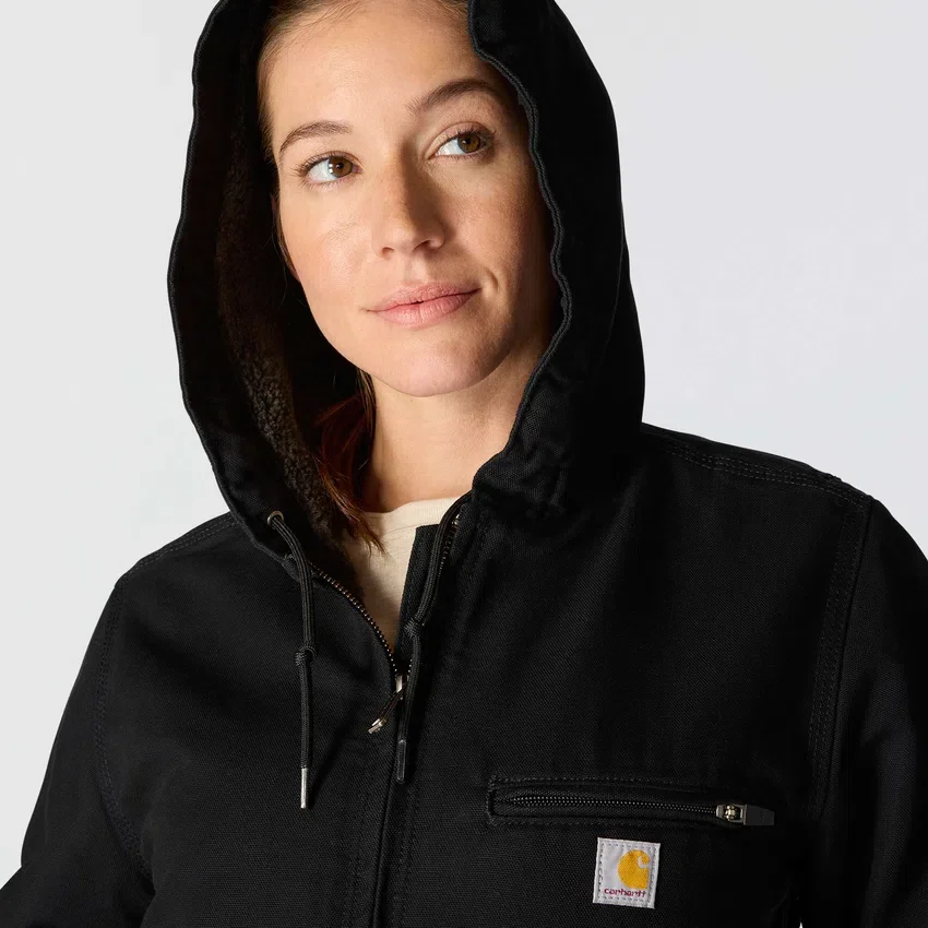 Chaqueta icónica Sierra para mujer, de lona lavada y forrada de sherpa