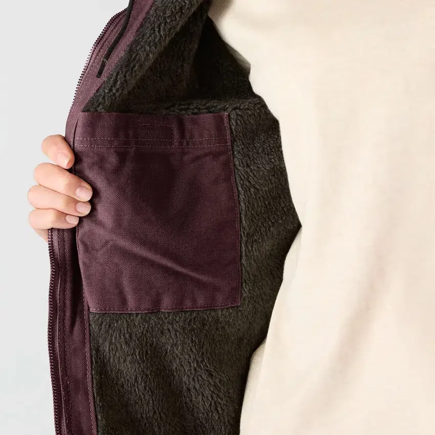Chaqueta icónica Sierra para mujer, de lona lavada y forrada de sherpa