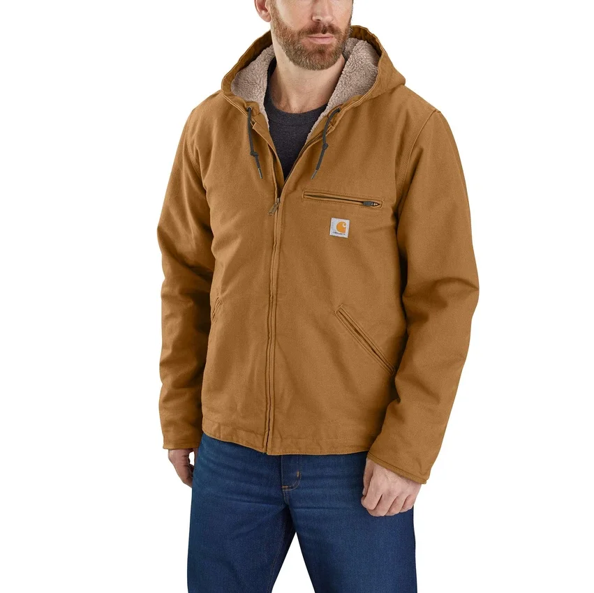 Chaqueta para hombre Sierra de lona lavada con forro de sherpa