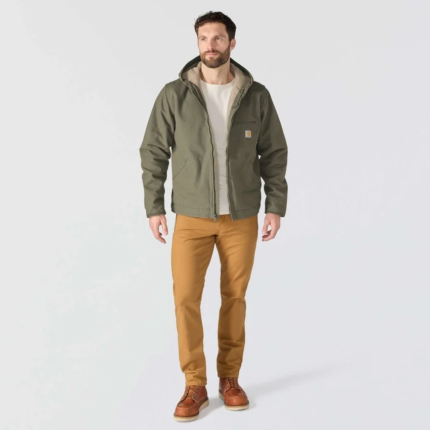 Chaqueta para hombre Sierra de lona lavada con forro de sherpa