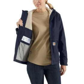 Chaqueta para mujer ignífuga Full Swing® de corte holgado Quick Duck® con forro de sherpa