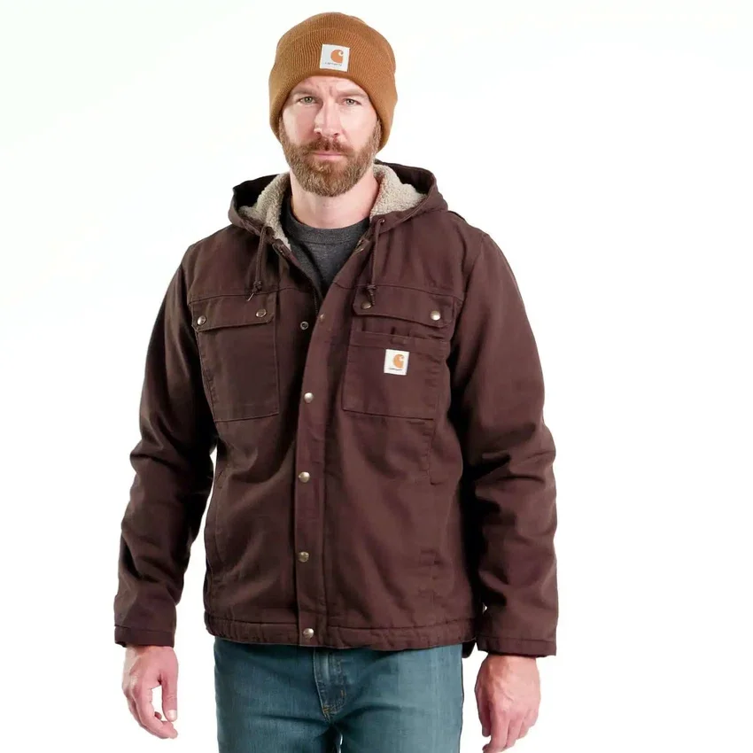 Chaqueta utilitaria de lona lavada para hombre con forro de sherpa Bartlett