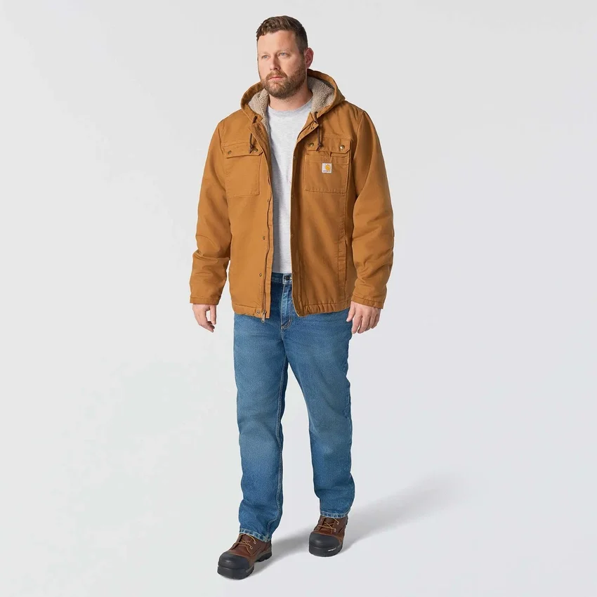 Chaqueta utilitaria de lona lavada para hombre con forro de sherpa Bartlett