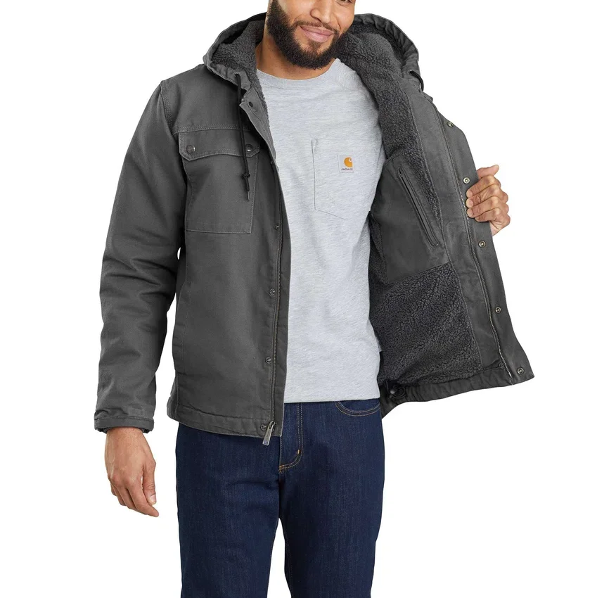 Chaqueta utilitaria de lona lavada para hombre con forro de sherpa Bartlett