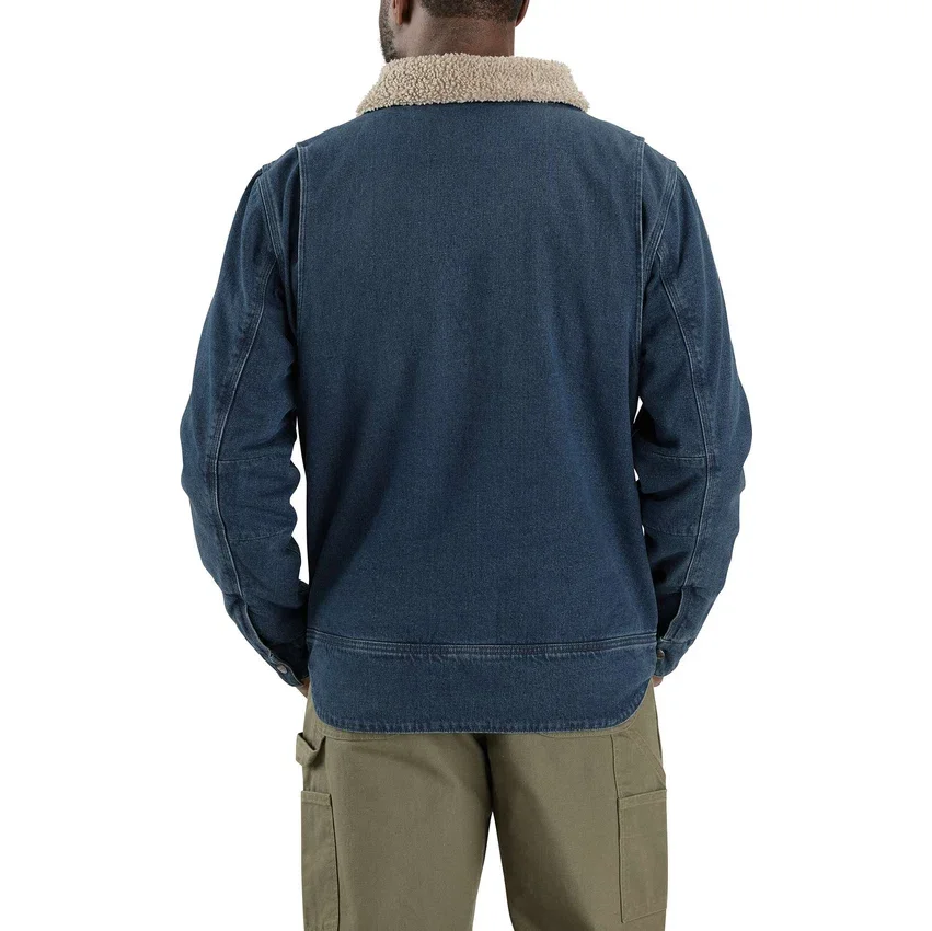 Chaqueta vaquera de corte holgado para hombre con forro de sherpa