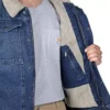 Chaqueta vaquera de corte holgado para hombre con forro de sherpa