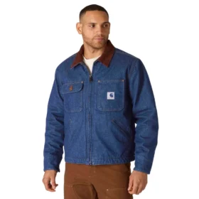 Chore Coat de denim con forro de sherpa de la serie Crafted para hombre