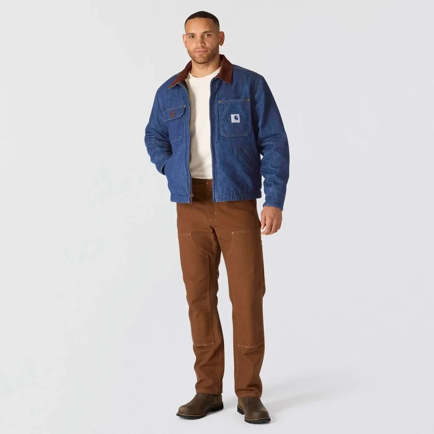Chore Coat de denim con forro de sherpa de la serie Crafted para hombre