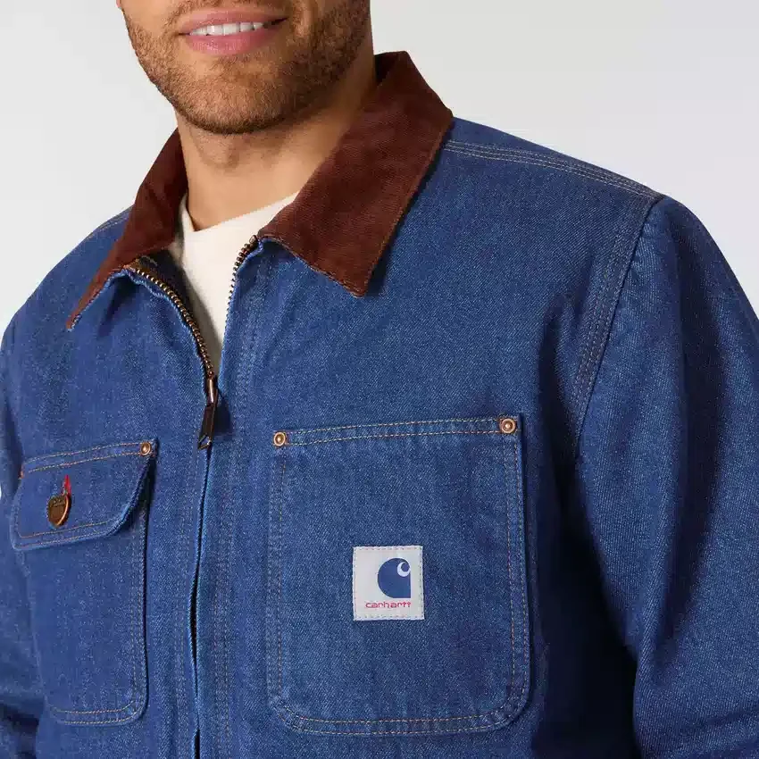 Chore Coat de denim con forro de sherpa de la serie Crafted para hombre