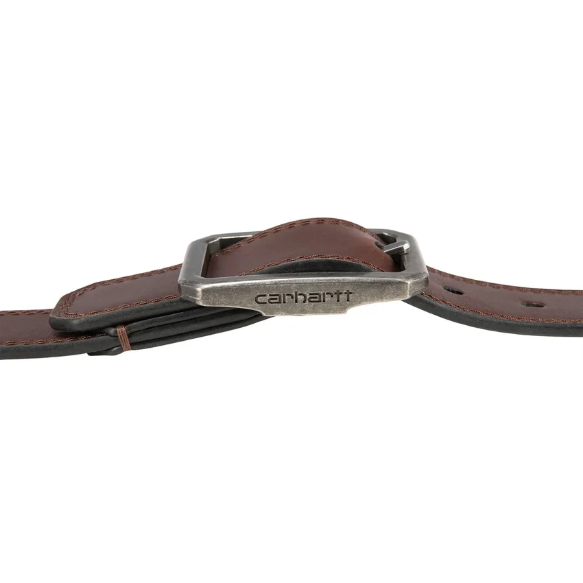 Cinturón de cuero con hebilla central reversible