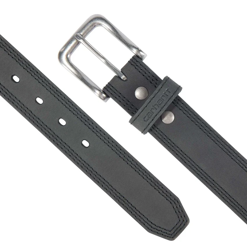 Cinturón de cuero con triple costura