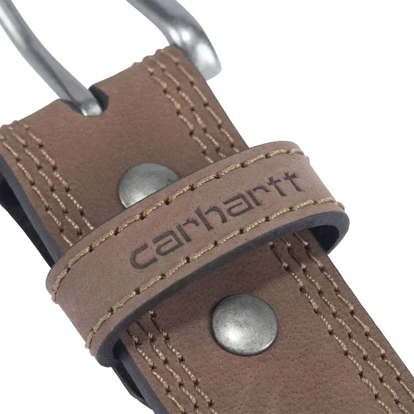 Cinturón de cuero con triple costura