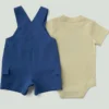 Conjunto de 2 piezas para niño: body con manguitos cortos y pantalones cortos con bolsillos tipo cargo (bebé)