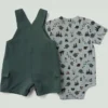 Conjunto de 2 piezas para niño: body con manguitos cortos y pantalones cortos con bolsillos tipo cargo (bebé)