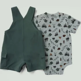 Conjunto de 2 piezas para niño: body con manguitos cortos y pantalones cortos con bolsillos tipo cargo (bebé)
