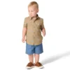 Conjunto de 2 piezas para niño: camisa con manguitos estampados y pantalones cortos de lona (niños pequeños)