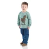 Conjunto de 2 piezas para niño: camiseta con manguitos y estampado de perro y pantalones vaqueros (niños pequeños)